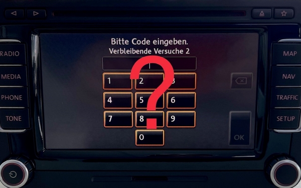 Serviceleistung VW RNS-510 DVD-Navigationssystem "Code-Nummer ermitteln"